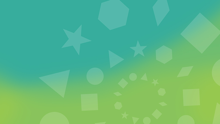 A blue and green gradient background with different geometric shapes overlaid. The shapes create circles. There are three circles that get gradually smaller and they're positioned on the lower right of the graphic and are cut off.